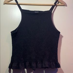 Justify Black Ruffle Tank Top